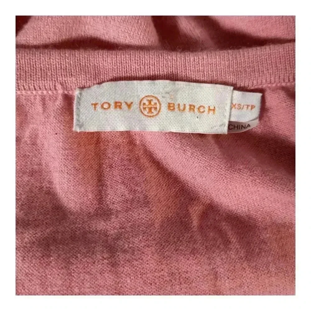 Tory Burch Cashmere Pullover Sweater Top Pink Women's XS